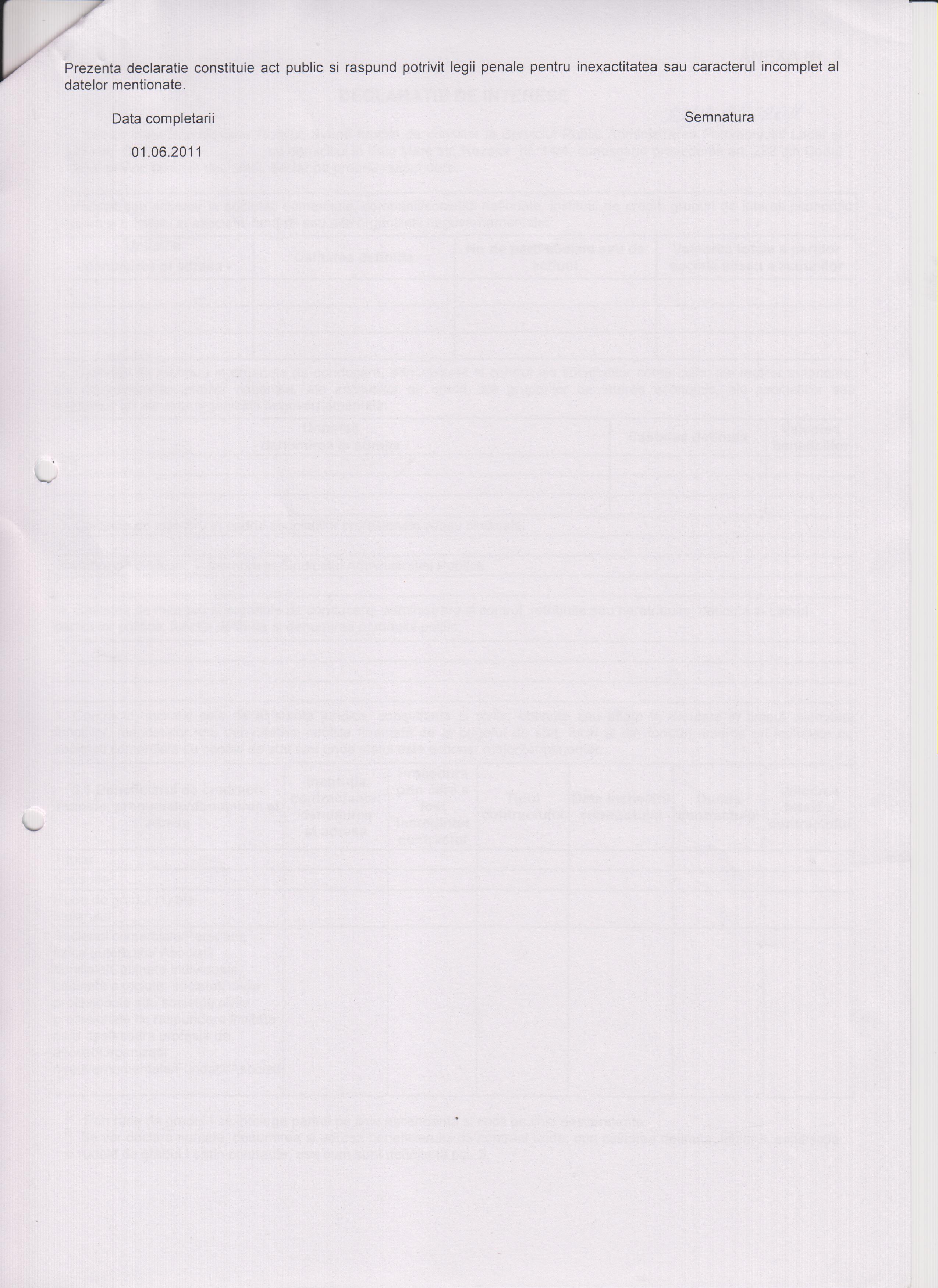 Declaratia de avere si de interese din data 21.09.2011 - pagina 6 din 6